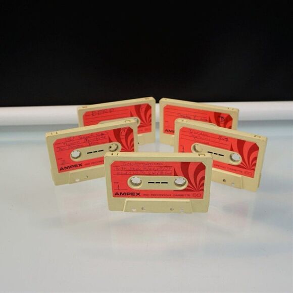 Vintage Ampex Cassette Tapes Lot of 5 Used 60 Min Pre-Recorded Sold As Blanks - Picture 1 of 5